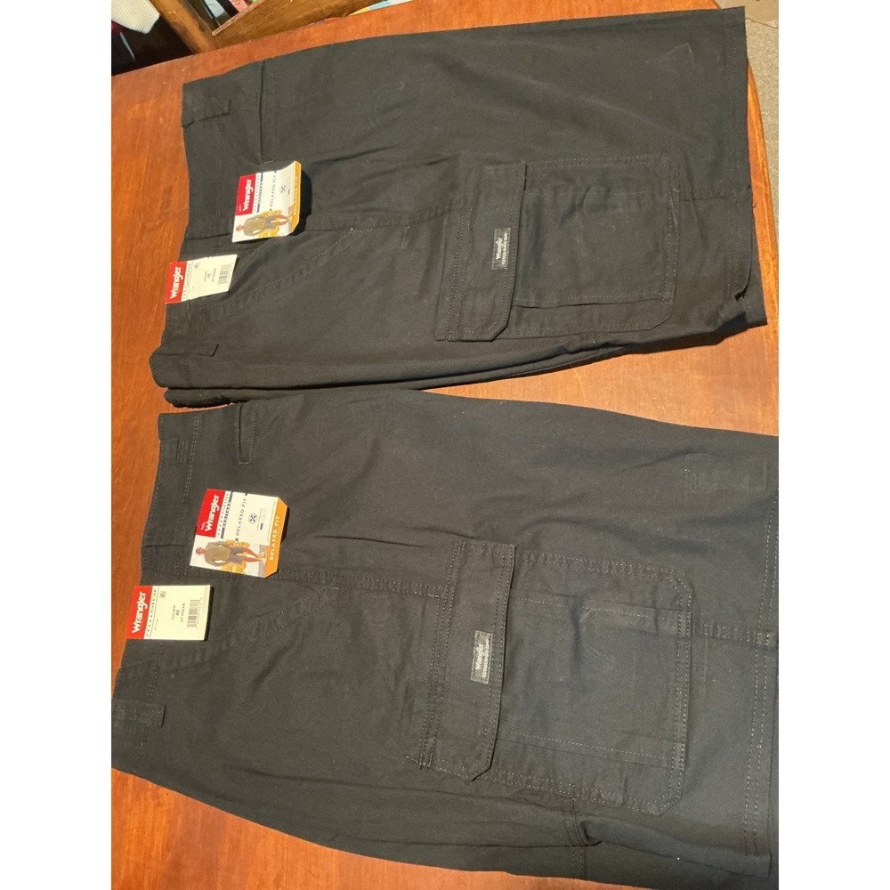 2 Wrangler Five Star Heritage Relaxed Fit Cargo Shorts Black 48 112314939